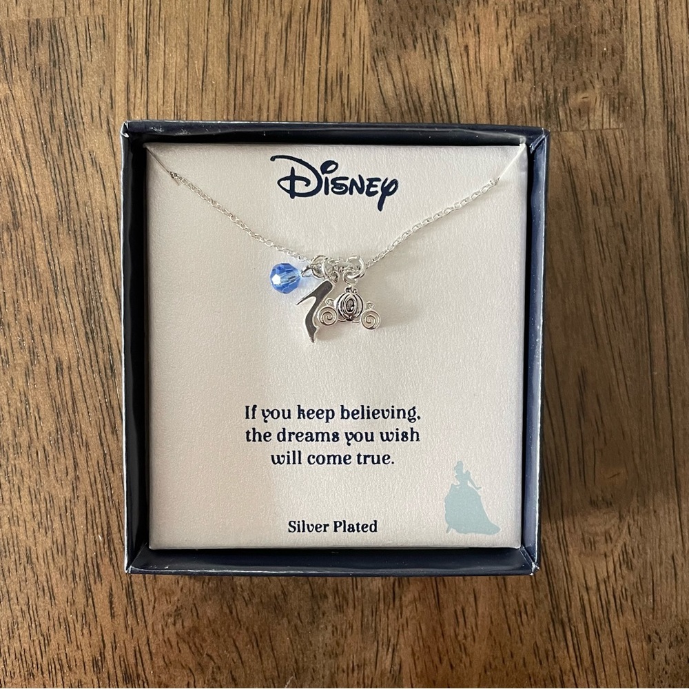 NIB Disney Silver Plated Cinderella Necklace